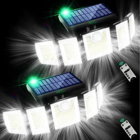 Solar Lights Outdoor Waterproof Motion Sensor - 2024Newest 416 Leds 3000 Lumens Super Bright 3 Brightness 3 Modes 2400Mah 360° Illumination 32Ft Solar Flood Security Light for outside - 2Pack