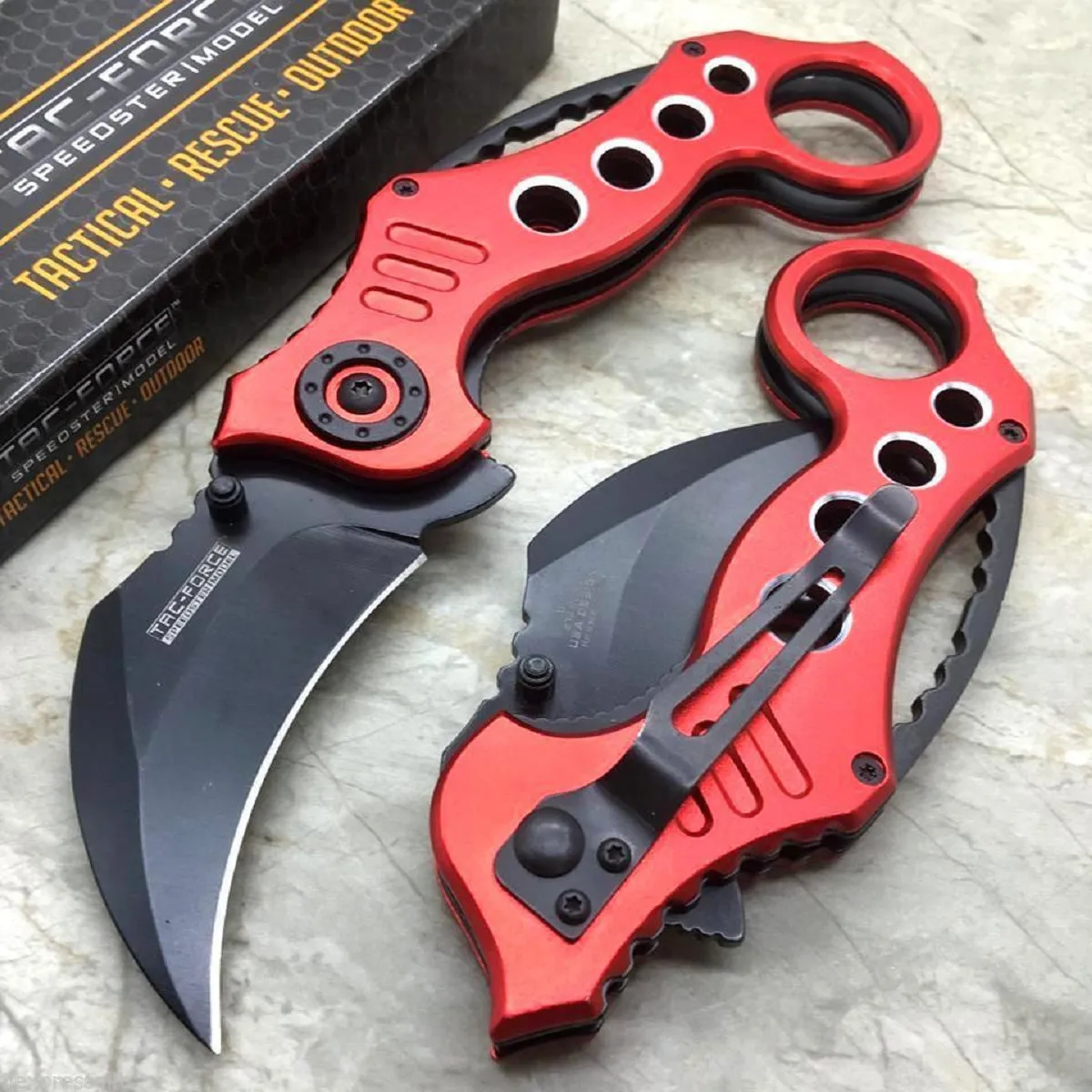 Tac-Force Karambit Knife Red