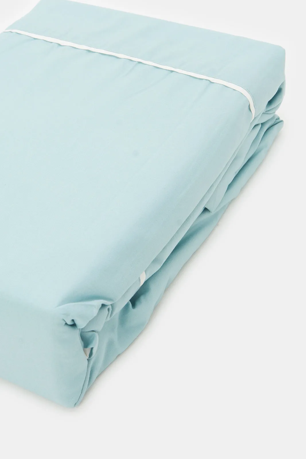 Teal And Ivory Reversible 2-Piece Duvet Cover Set (Single Size)