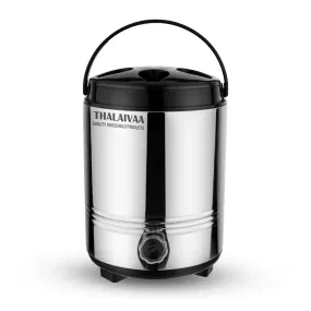 THALAIVAA Stainless Steel Hot and Cold Water Jug 8 Liters, Double Walled PUF Insulated Steel Body I Travel Water Camper/Container with Tap I Highly Durable & Sturdy Base I BPA Free, Food Safe Steel