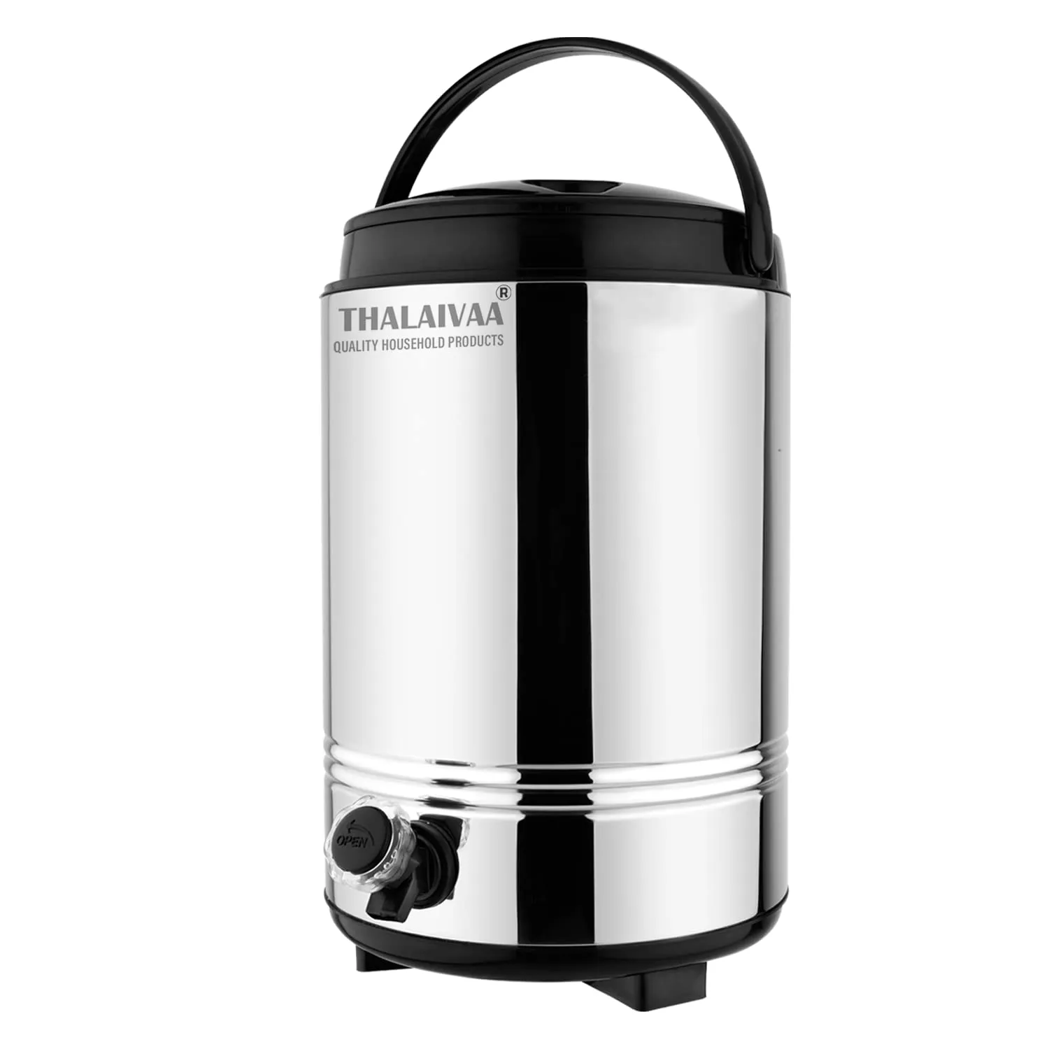 THALAIVAA Stainless Steel Insulated Water Jug 10 Liter I Hot and Cold Water Container with Leak Proof Tap I Highly Durable & 100% Food Safe Water Dispenser for Kitchen Office I Easy to Carry Handle