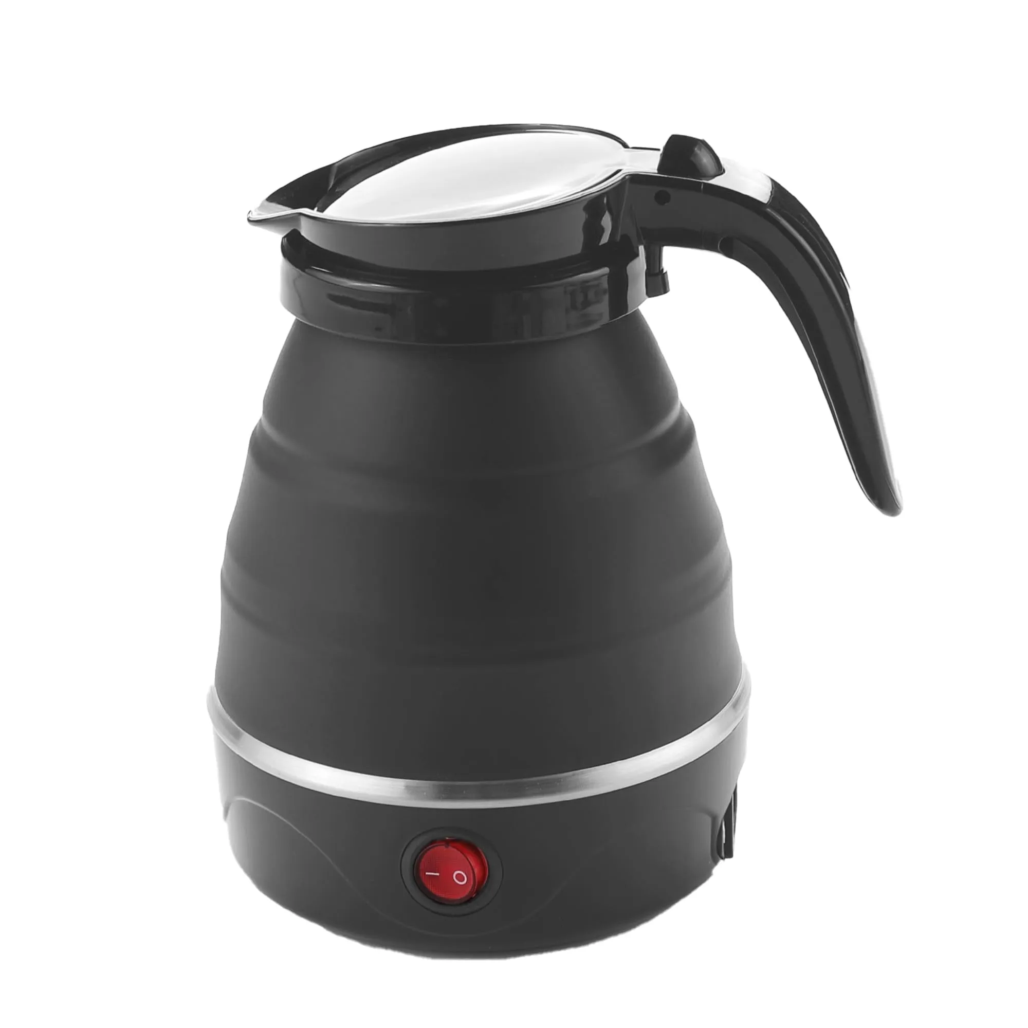 The Better Home FUMATO 600ml Portable Electric Kettle for Travel | Hot Water 600W | Multipurpose, Mini, Collapsible, Travel Kettle | Food Grade Silicone Body, Stainless Steel Base & Leak Proof (Black)