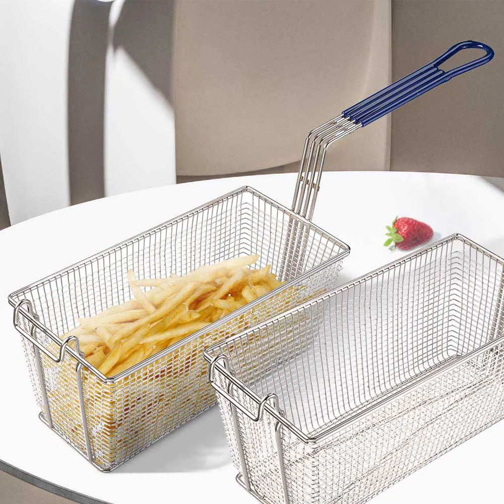 TheLAShop Large Commercial Deep Fryer Baskets Replacement 13x6x6" 2ct/Pack