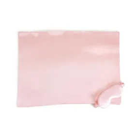 Two's Company Rose Satin Pillowcase and Eye Mask Set