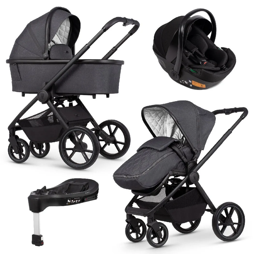 Venicci Tinum EDGE (Charcoal) 3-in-1 Travel System with ISOFIX Base