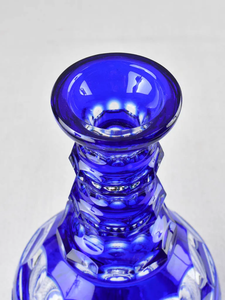 Vintage blue crystal carafe 3/4