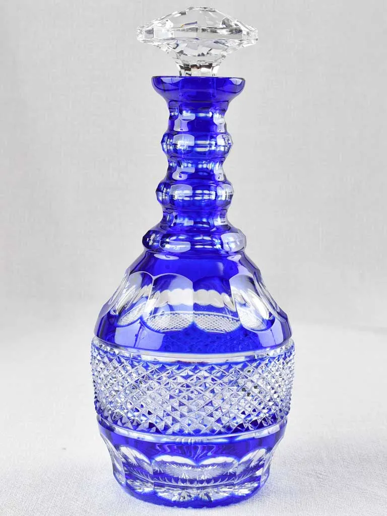 Vintage blue crystal carafe 3/4