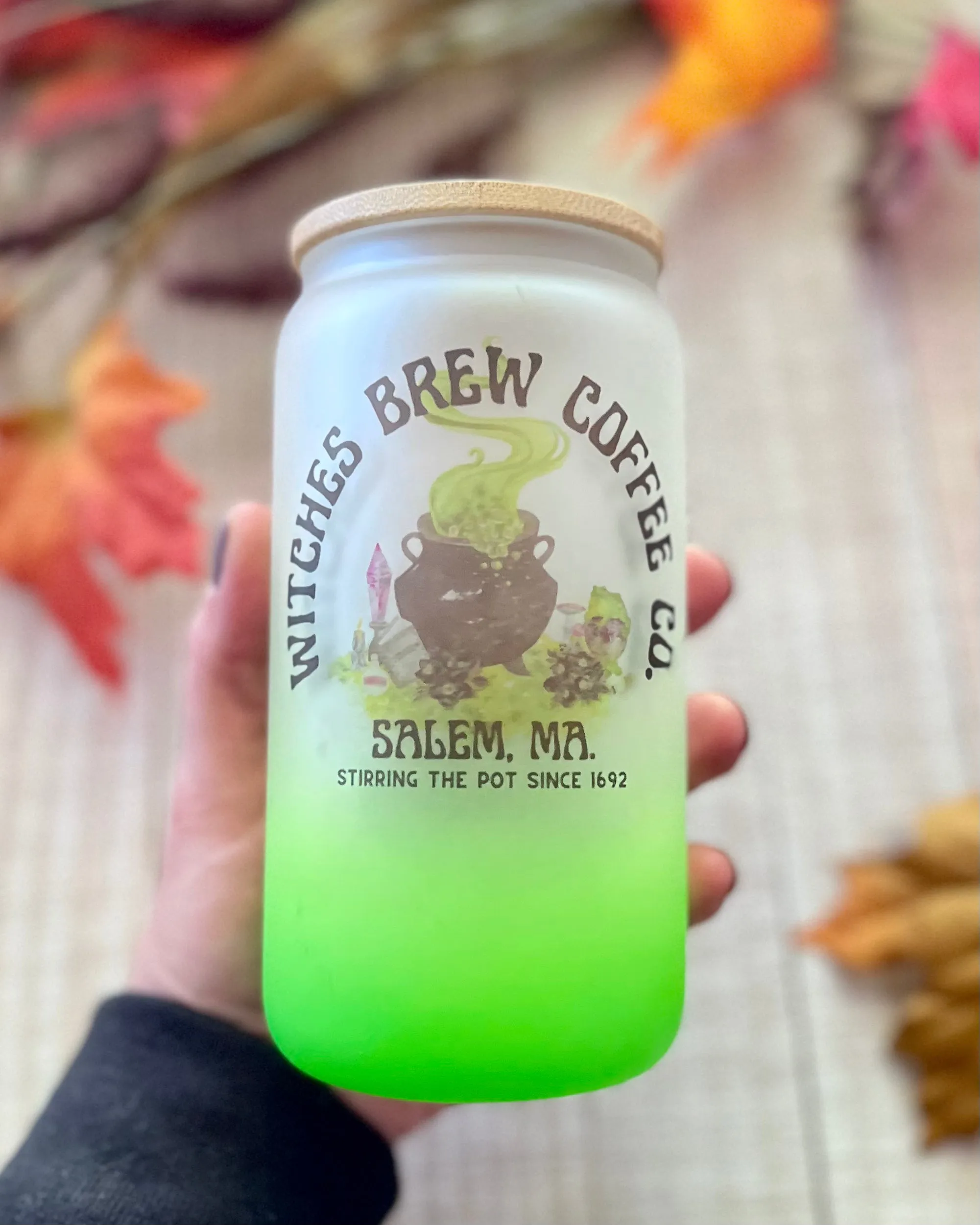 witches brew coffee co. | 16oz ombre frosted glass can