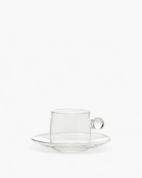 Zafferano Bilia glass Coffee cup with small plate 12 cl-4.06 oz